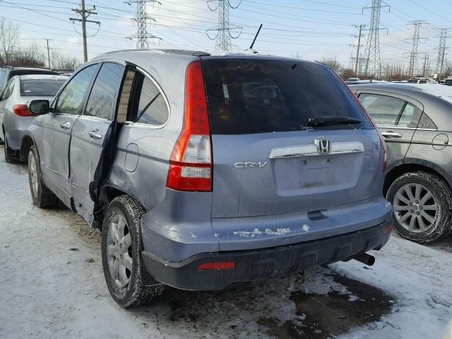 JHLRE48798C045727 - 2008 HONDA CR-V EXL BLUE photo 3