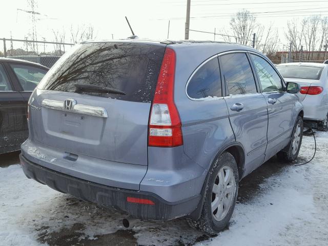 JHLRE48798C045727 - 2008 HONDA CR-V EXL BLUE photo 4