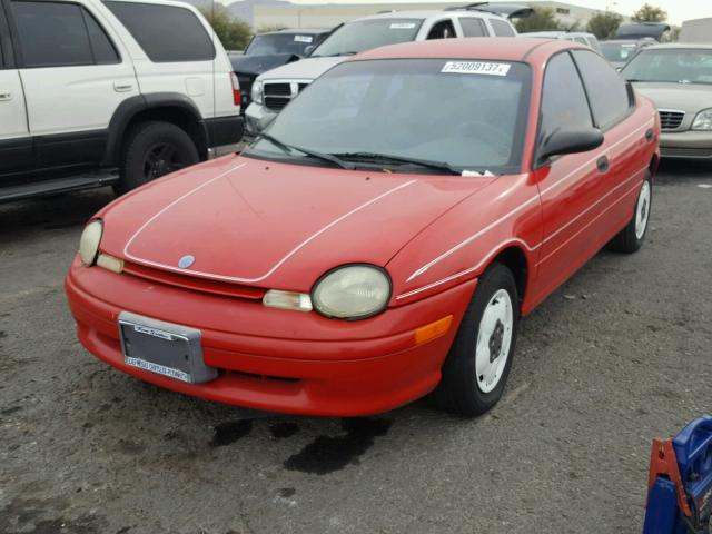 1P3ES27C2TD685465 - 1996 PLYMOUTH NEON RED photo 2