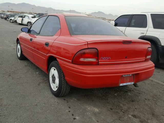 1P3ES27C2TD685465 - 1996 PLYMOUTH NEON RED photo 3