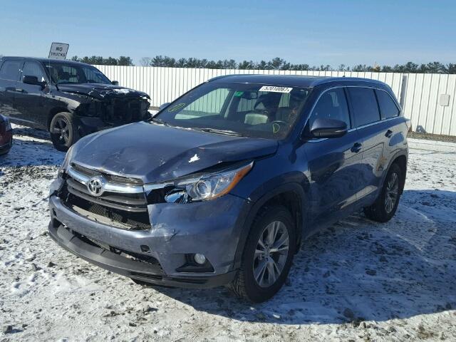 5TDJKRFH8FS104449 - 2015 TOYOTA HIGHLANDER BLUE photo 2