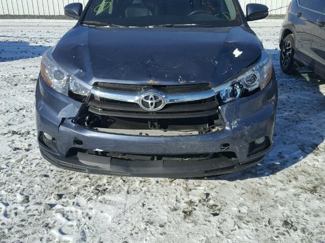 5TDJKRFH8FS104449 - 2015 TOYOTA HIGHLANDER BLUE photo 9