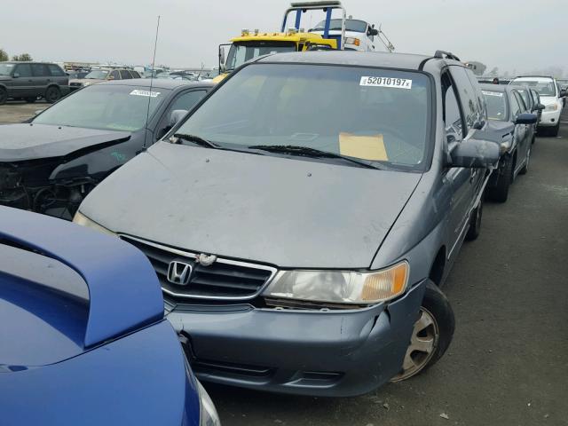 2HKRL18682H520790 - 2002 HONDA ODYSSEY EX BLUE photo 2