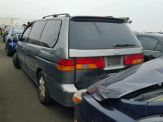 2HKRL18682H520790 - 2002 HONDA ODYSSEY EX BLUE photo 3