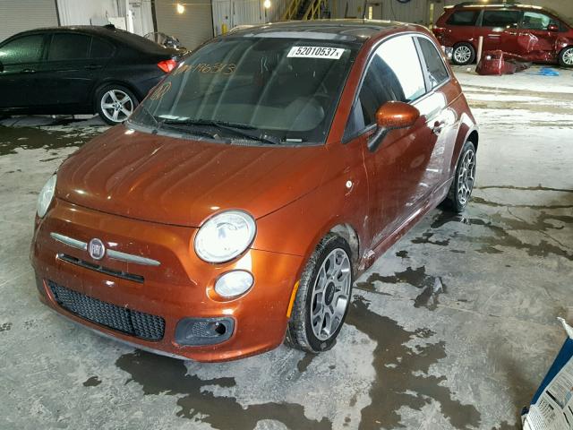 3C3CFFBR3CT196313 - 2012 FIAT 500 SPORT ORANGE photo 2