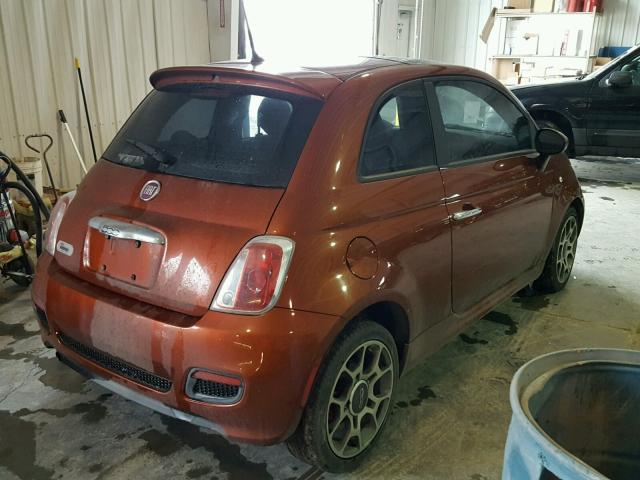 3C3CFFBR3CT196313 - 2012 FIAT 500 SPORT ORANGE photo 4