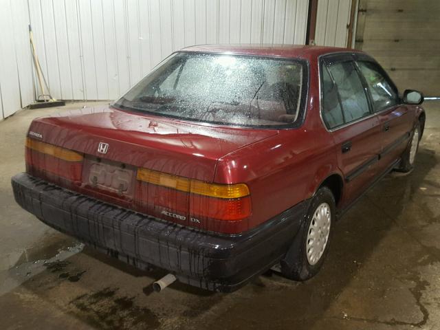 1HGCB764XMA180826 - 1991 HONDA ACCORD DX RED photo 4