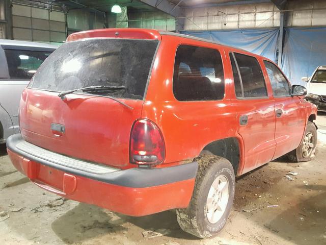 1B4HR28N41F601749 - 2001 DODGE DURANGO RED photo 4