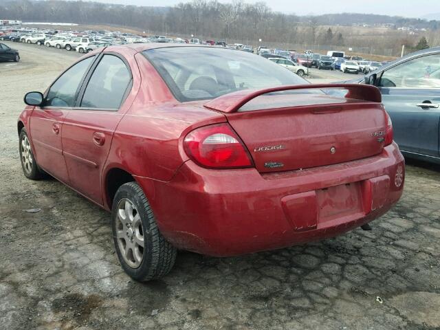 1B3ES56C63D218246 - 2003 DODGE NEON SXT MAROON photo 3