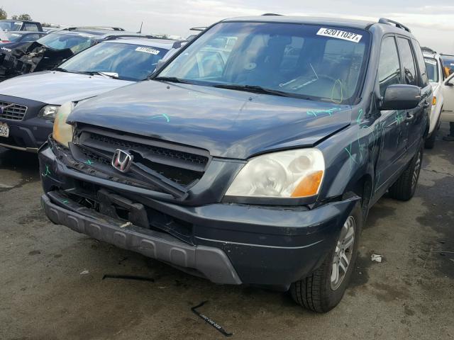 2HKYF18485H531553 - 2005 HONDA PILOT EX BLUE photo 2