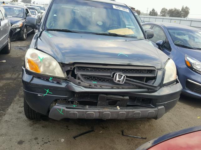 2HKYF18485H531553 - 2005 HONDA PILOT EX BLUE photo 9