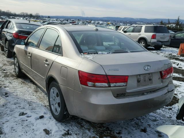 5NPET46C98H300513 - 2008 HYUNDAI SONATA GLS BROWN photo 3