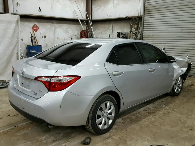 5YFBURHEXEP033313 - 2014 TOYOTA COROLLA L SILVER photo 4