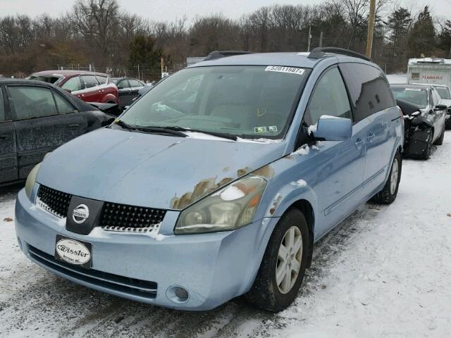 5N1BV28U04N310327 - 2004 NISSAN QUEST S BLUE photo 2