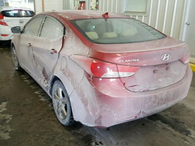 KMHDH4AE4BU107913 - 2011 HYUNDAI ELANTRA GL MAROON photo 3