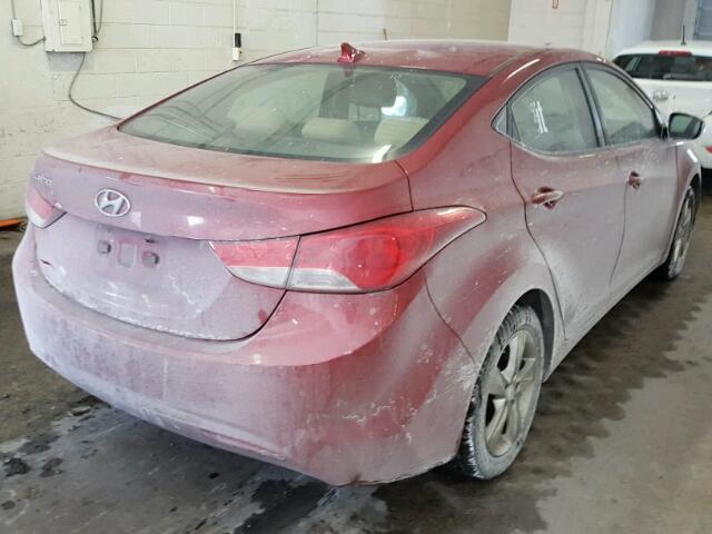 KMHDH4AE4BU107913 - 2011 HYUNDAI ELANTRA GL MAROON photo 4