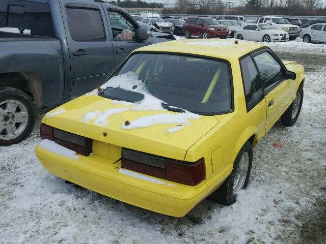 1FABP40E3KF260213 - 1989 FORD MUSTANG LX YELLOW photo 4