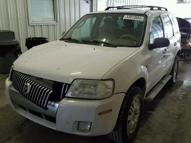 4M2YU57186DJ09952 - 2006 MERCURY MARINER WHITE photo 2