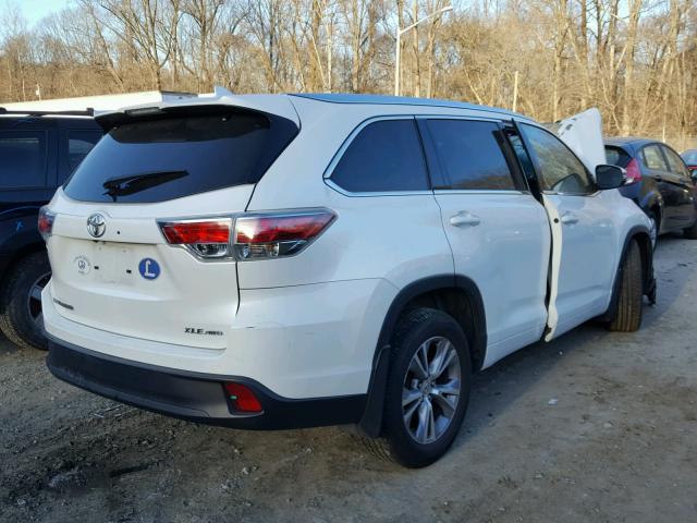 5TDJKRFH9FS081859 - 2015 TOYOTA HIGHLANDER WHITE photo 4