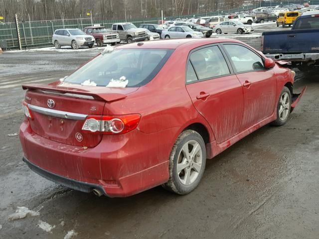 2T1BU4EE2BC609205 - 2011 TOYOTA COROLLA BA RED photo 4