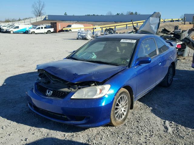 1HGEM22985L020733 - 2005 HONDA CIVIC EX BLUE photo 2