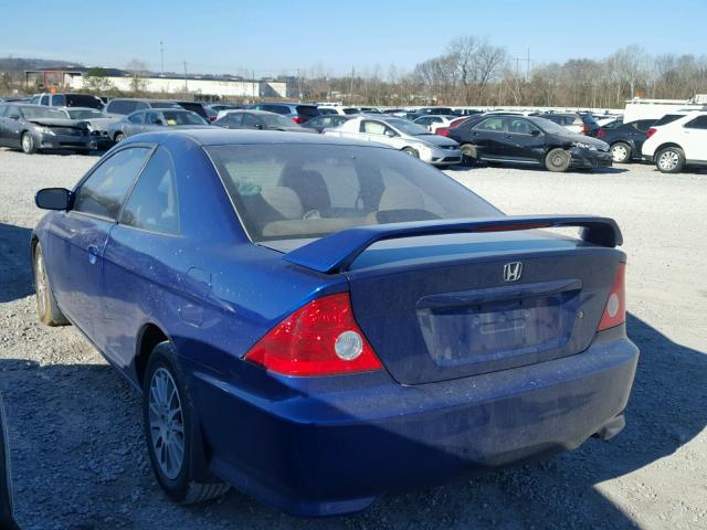 1HGEM22985L020733 - 2005 HONDA CIVIC EX 蓝色 照片 3