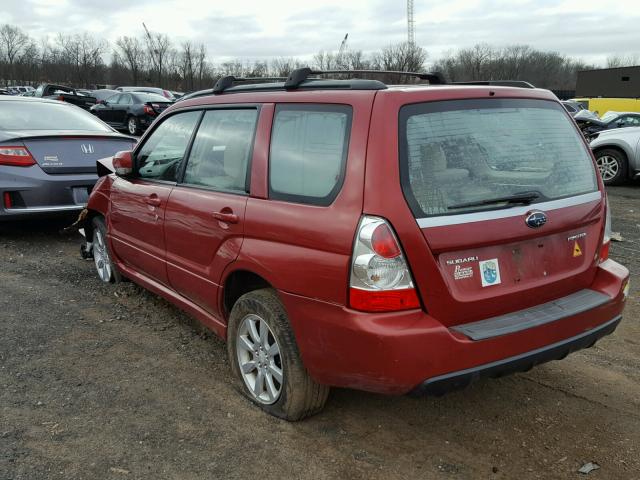 JF1SG65647H708709 - 2007 SUBARU FORESTER 2 RED photo 3