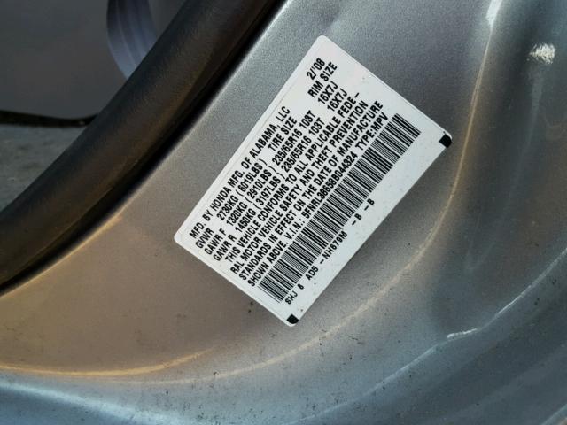 5FNRL38658B044324 - 2008 HONDA ODYSSEY EX BLUE photo 10