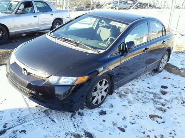 2HGFA16598H340708 - 2008 HONDA CIVIC LX BLACK photo 2