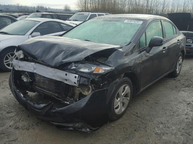 2HGFB2F50DH500312 - 2013 HONDA CIVIC LX BLACK photo 2