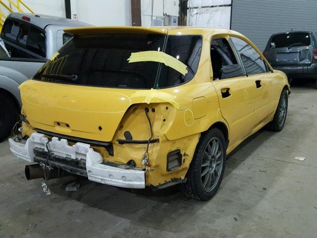 JF1GG29623G804136 - 2003 SUBARU IMPREZA WR YELLOW photo 4