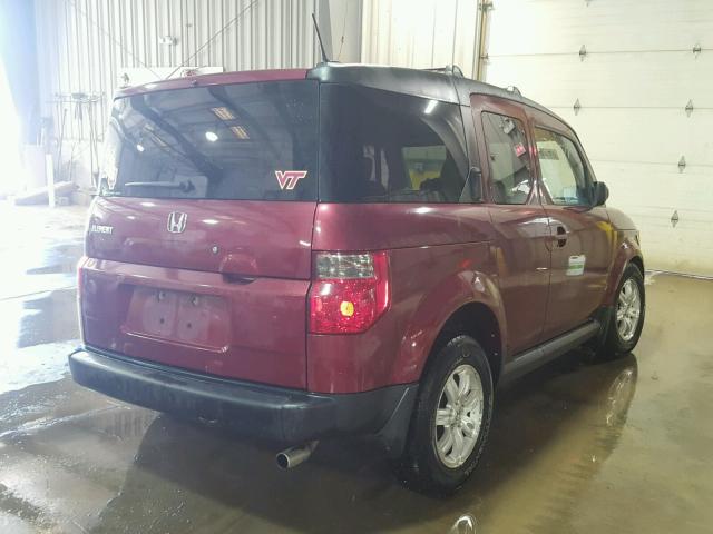 5J6YH28778L015009 - 2008 HONDA ELEMENT EX MAROON photo 4