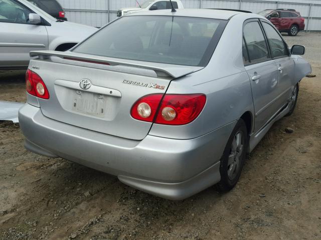 2T1BY30E45C339582 - 2005 TOYOTA COROLLA XR SILVER photo 4