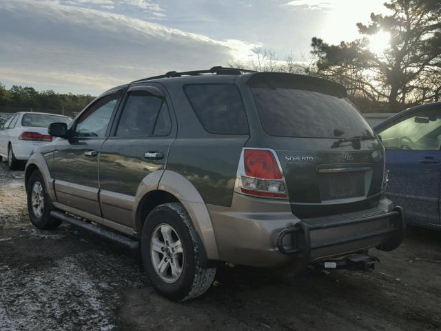 KNDJC733X55349266 - 2005 KIA SORENTO EX GREEN photo 3