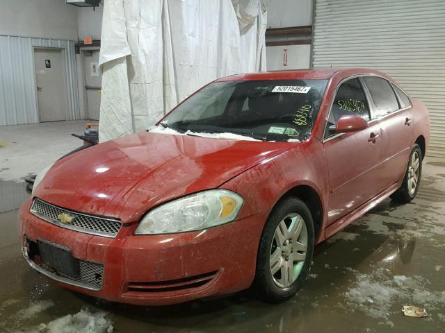 2G1WG5E34D1120392 - 2013 CHEVROLET IMPALA LT RED photo 2