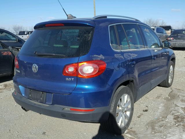 WVGAV75N09W004624 - 2009 VOLKSWAGEN TIGUAN S BLUE photo 4