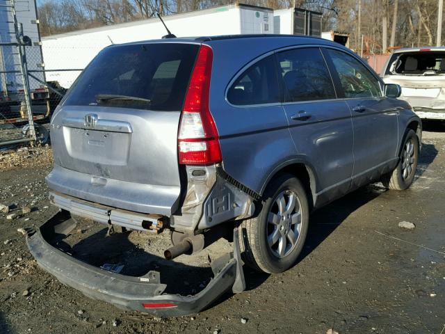 JHLRE48738C056996 - 2008 HONDA CR-V EXL BLUE photo 4