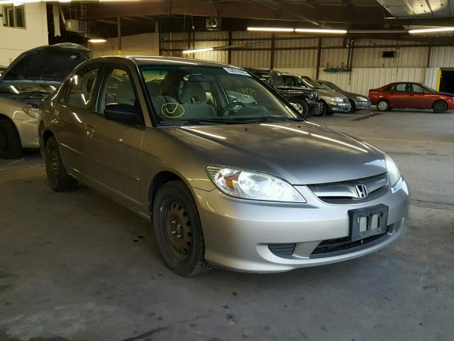 1HGES15555L013795 - 2005 HONDA CIVIC LX TAN photo 1