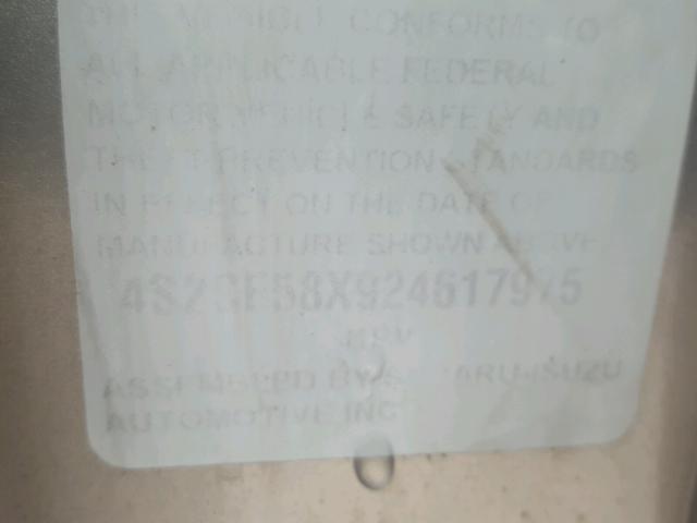 4S2CE58X924617975 - 2002 ISUZU AXIOM XS Boz foto 10