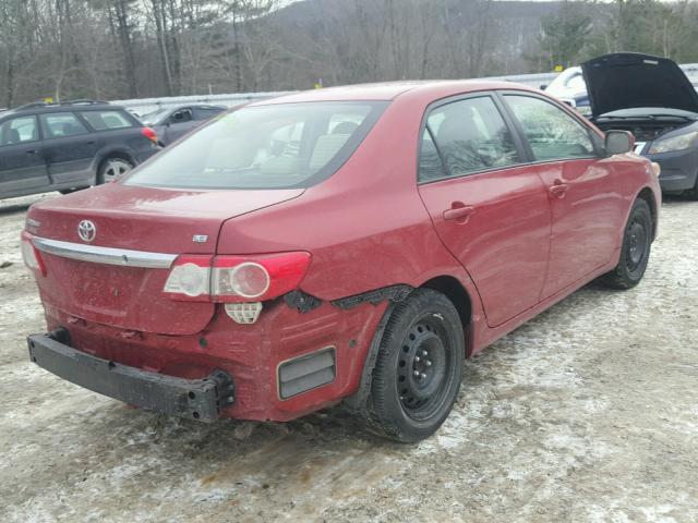 2T1BU4EE3CC890920 - 2012 TOYOTA COROLLA BA RED photo 4