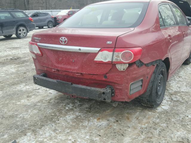 2T1BU4EE3CC890920 - 2012 TOYOTA COROLLA BA RED photo 9