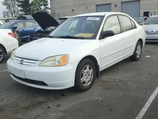 1HGES16582L068414 - 2002 HONDA CIVIC LX WHITE photo 2