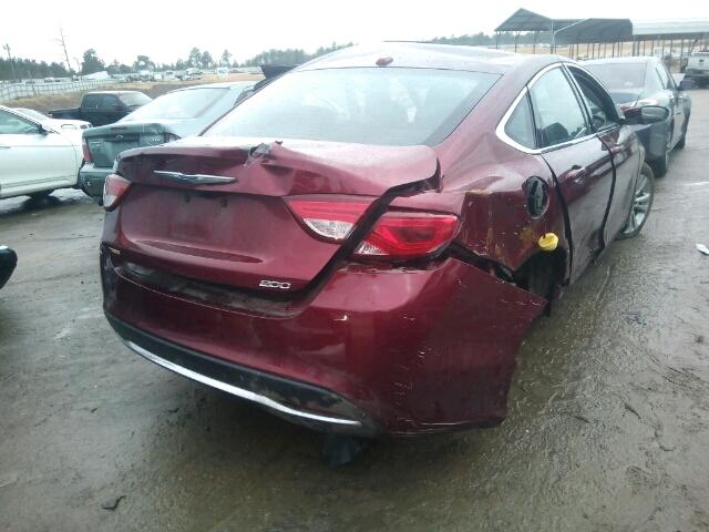 1C3CCCAB0FN631319 - 2015 CHRYSLER 200 LIMITE BURGUNDY photo 4