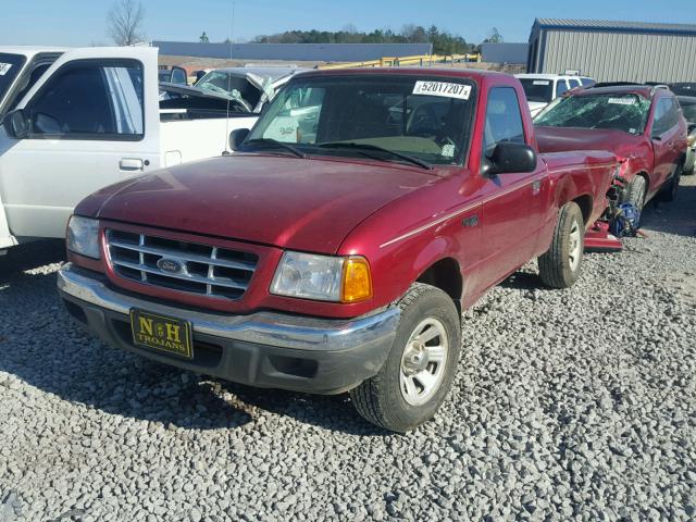 1FTYR10U31PB48007 - 2001 FORD RANGER RED photo 2