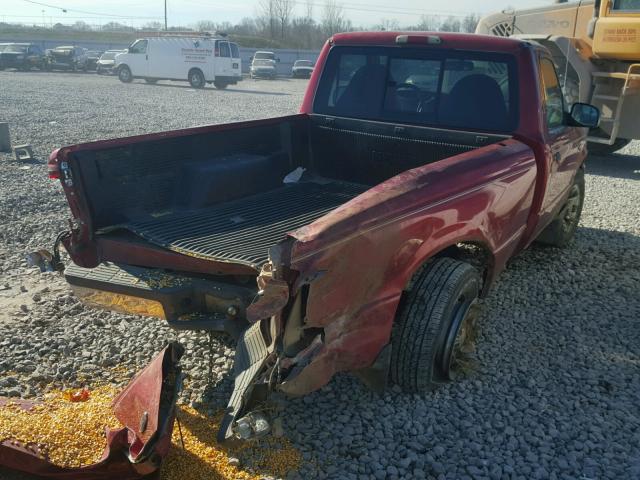 1FTYR10U31PB48007 - 2001 FORD RANGER RED photo 4