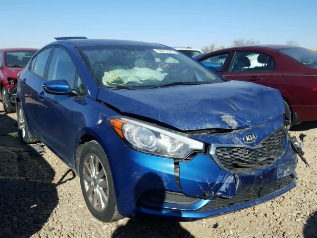 KNAFX4A6XE5094220 - 2014 KIA FORTE LX BLUE photo 1