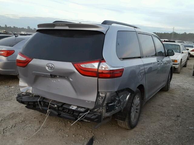 5TDYZ3DC5HS865876 - 2017 TOYOTA SIENNA XLE SILVER photo 4