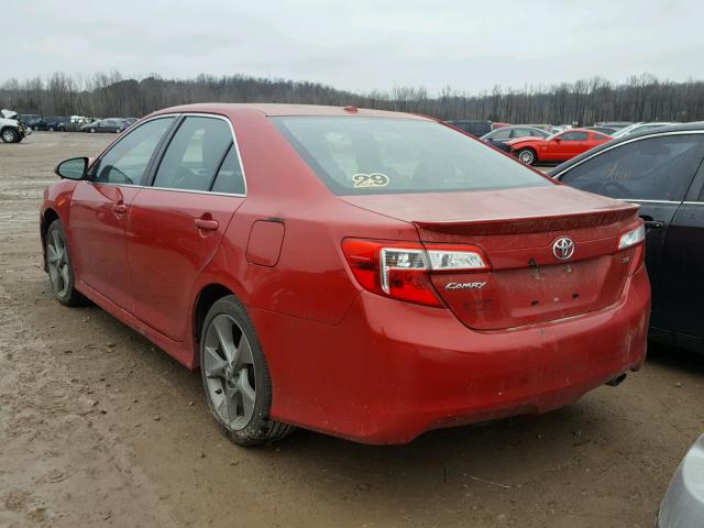 4T1BF1FK3CU634904 - 2012 TOYOTA CAMRY BASE RED photo 3