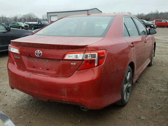 4T1BF1FK3CU634904 - 2012 TOYOTA CAMRY BASE RED photo 4