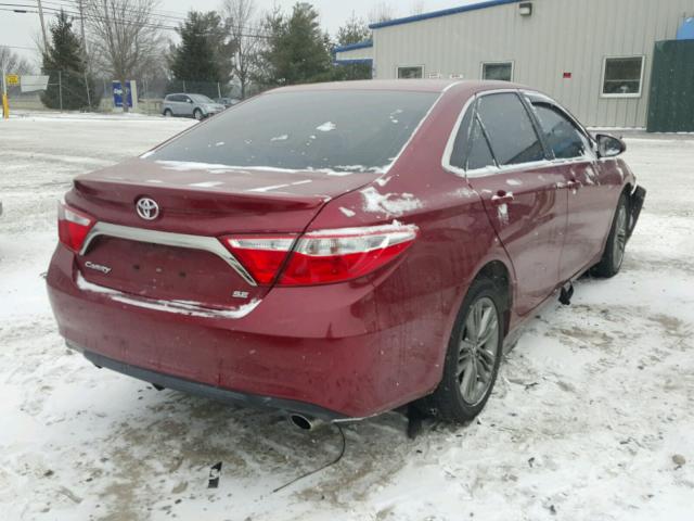 4T1BF1FKXFU950434 - 2015 TOYOTA CAMRY LE BURGUNDY photo 4